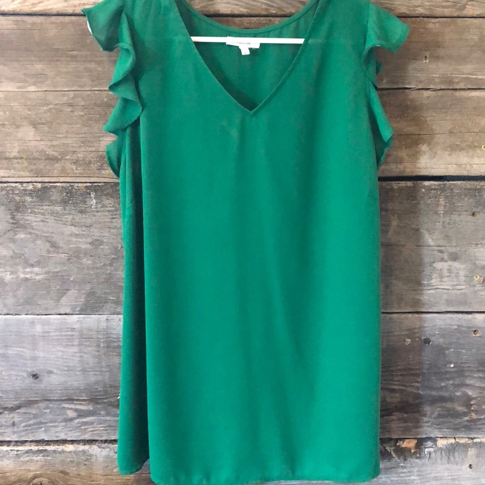 Green Cap Sleeve Blouse